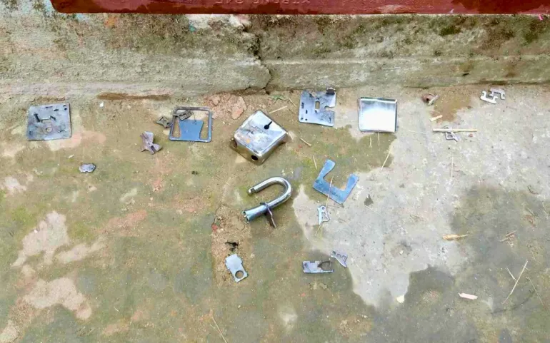 Violence in Bangladesh: Hindus Face Escalating Threats Amid Turmoil 4 The locks of a house door were broken by the mob that rampaged through Dowarabazar and neighbouring communities