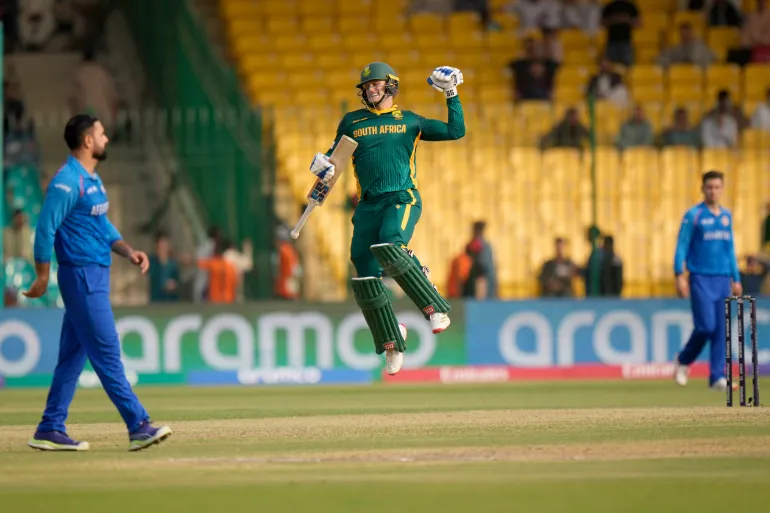 South Africa defeated Afghanistan by 107 runs in the 2025 Champions Trophy. 2 South Africa defeated Afghanistan by 107 runs in the 2025 Champions Trophy.