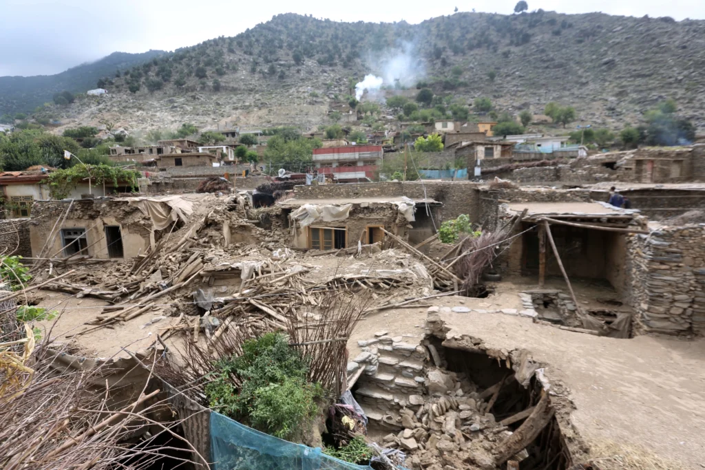 Pakistan News Beat: Pakistan's No 1 News Publisher Collapsed houses are seen in an area devastated by Sunday’s powerful 6.0 magnitude earthquake that killed thousands of people and destroyed villages in eastern Afghanistan, in Dara Noor, Kunar province